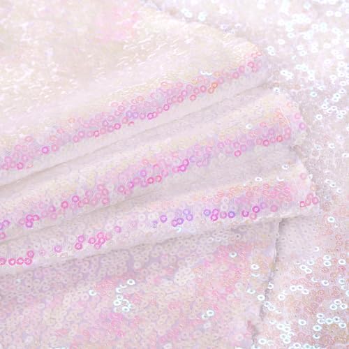 36 Inch Christmas Tree Skirt Iridescent White Tree Skirt Small Sequin Tree Mat for Merry Christmas Party Christmas Tree Decoration - Image 5