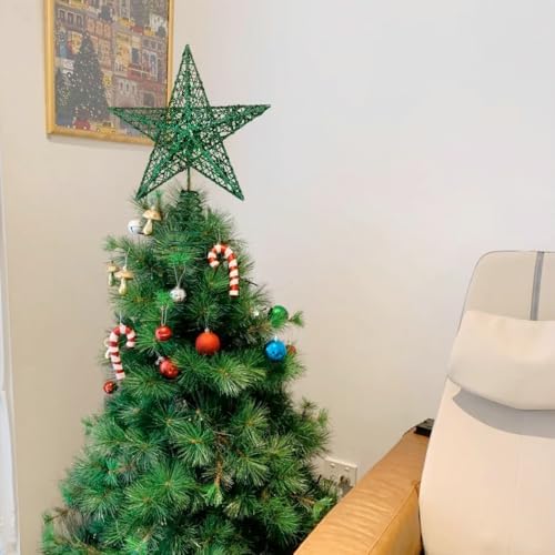 BinaryABC Iron Christmas Tree Star Topper,20cm Glittering Tree Topper - Image 3