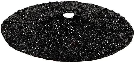 DUOBAO Black Tree Skirt 48 Inch Sequin Velvet Shimmering Outdoor Ornament Christmas Skirts for Luxury Glittery Mermaid Floor Mat Xmas Holiday Home Decor - Image 2