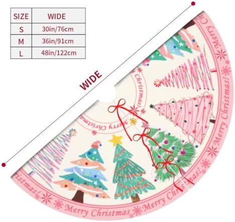 Pink Tree Skirt 36" Christmas Tree Topper Halloween Xmas Tree Skirts - Image 6