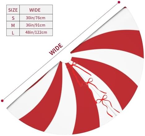 Swirl Christmas Tree Skirt 36 Inch Sweet Candy Cane Red and White Mat Funny Party Holiday Festive Decor Supplies for Home Occasion Ornament Decorations - Image 5