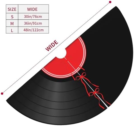 Vinyl Record Christmas Tree Skirt 36 Inch Mat Funny Party Holiday Festive Decor Supplies for Home Occasion Ornament Decorations - Image 5