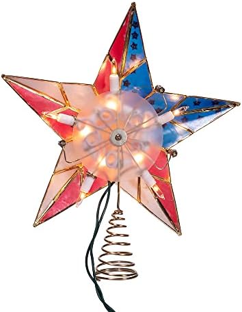 Kurt Adler UL 10L Capiz American Flag Inspired Star Treetop - Image 5