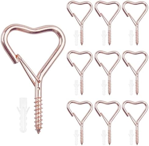 10 Pack Heart Shaped Screw Hooks for Hanging Plants, Ceiling Hooks by BJUTYEU