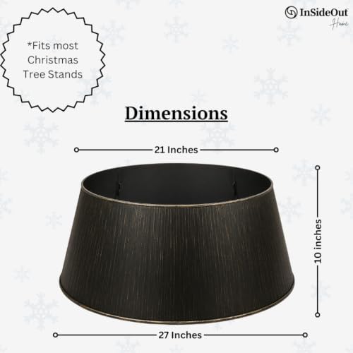 Christmas Tree Collar, Holiday Tree Skirt Alternative, Christmas Decorations for Tree, Modern Christmas Tree Skirt, Xmas Tree Collar (Black) - Image 4