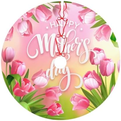 Mother's Day Christmas Tree Skirt 48" for Xmas Halloween New Year Holiday Party Home Tree Mat Decor Ornaments Decoration - Image 6