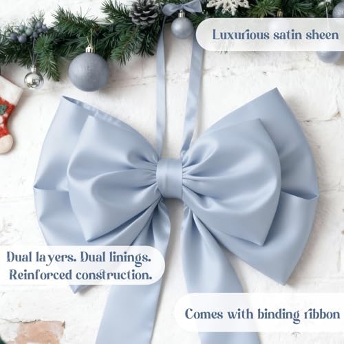 Giant Blue Bow Decor Home 75x19 Inch Christmas Tree Topper Decoration Coquette Room Decorations Big Bows for Room Wall Backdrop for Wedding Christmas Fall Birthday Party Baby Shower Supplies - Image 5