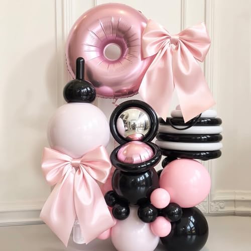 Big Pink Bow Coquette Room Decor, 23x11 Inch Satin Bows Large Pastel Pink Bows Birthday Decorations as Crib Skirt for Christmas Tree Topper Girl Room Xmas Gift Wrapping Bachelorette Baby Shower (3pcs) - Image 5
