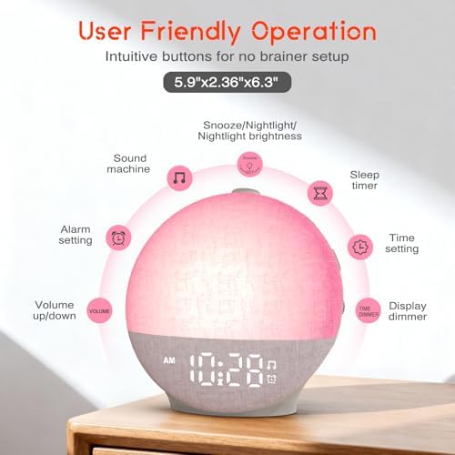 Sunrise Alarm Clock White Noise Machine, Sunset Simulation, 30 Sleep Sounds - Image 7
