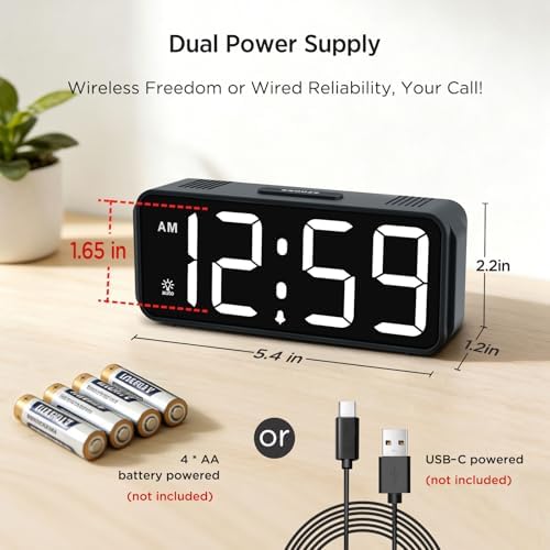 Peakeep Small Digital Alarm Clock Battery Operated for Bedrooms Travel - Image 3