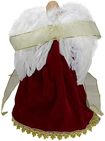14" Red and Gold Traditional Angel Christmas Tree Topper - Unlit - Image 6