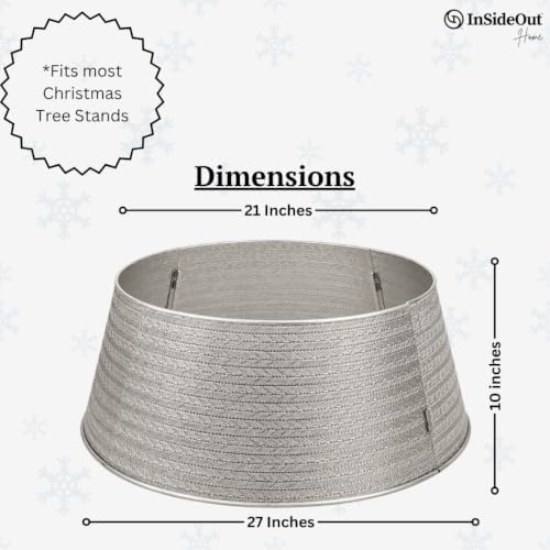 Inside Out Home Christmas Tree Skirt, Xmas Metal Tree Collar 27 Inch Diameter Base, Christmas Large Collar for Real or Artificial Tree, Xmas Decorations - Image 5