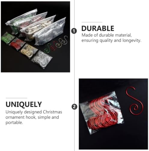 NUOBESTY 80pcs Christmas Metal S Shape Hook for Ornament Hanging, Simple - Image 3