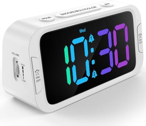 Odokee Digital Dual Alarm Clock for Bedroom with 0-100% Dimmable Display | RGB Electric Alarm Clock for Kids with Weekday/Weekend Mode - Loud Alarm for Heavy Sleepers with 5 Sounds Adjustable Volume by Odokee