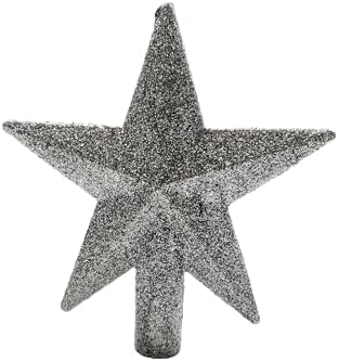 Kurt Adler 4" Petite Treasures Silver Glittered Mini Star Christmas Tree Topper - Unlit by KurtSAdler