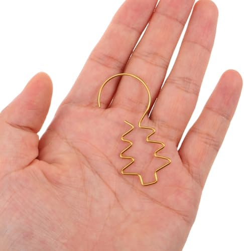 100pcs Gold Metal Wire Ornament Hooks for Christmas Tree and Baubles - Image 4