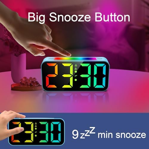 Topski Loud Alarm Clocks for Bedrooms Heavy Sleepers, Digital Clock with Night Light, Large Display, Dual Alarm, Snooze, Dimmable Bedside Alarm Clock for Kids Teens Boys Girls - Image 5