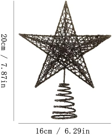 BinaryABC Iron Christmas Tree Star Topper,20cm Glittering Tree Topper - Image 2