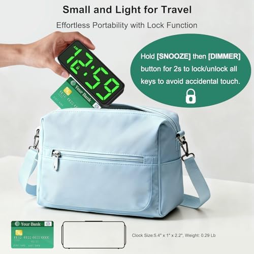 Peakeep Small Slim Digital Alarm Clock Battery Operated for Bedrooms Travel - Image 3