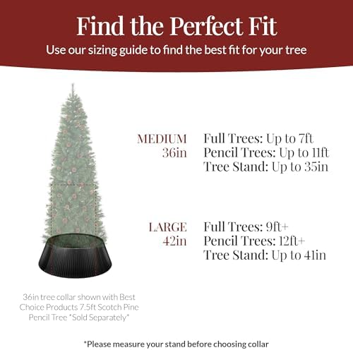 Best Choice Products Christmas Tree Collar, Solid Wood Slatted Tree Skirt Holiday Accessory for Home - Black - Image 4