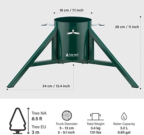 Tree Nest Christmas Tree Stand Base Tree Holder Modern Design for 8.5ft Real Trees Steel Stable for Xmas Tree Decoration Geometric (Medium, Green) - Image 6