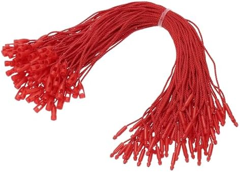 PATIKIL Christmas Ornament Hooks, 100 Pcs LED String Light Hanging Cable Holiday Decor Gift Tag Hanger with Snap Lock for Valentine's Halloween, Rose Red by PATIKIL