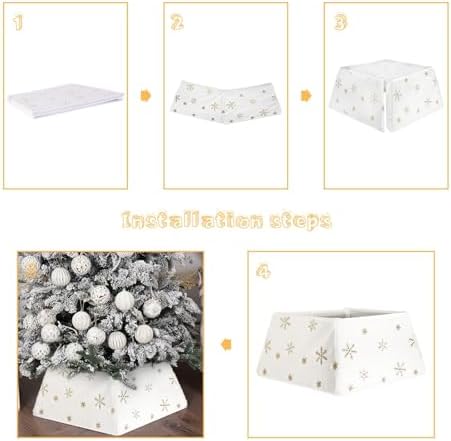 Christmas Tree Collars for Atificial Trees, 24 Inch Snowflake Christmas Skirt, Base Cover,Holiday Home Decor Ring (Snow White, Medium) - Image 4