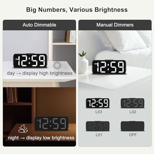 Peakeep Small Digital Alarm Clock Battery Operated for Bedrooms Travel - Image 4