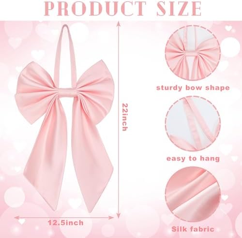 Janinka Pink Christmas Tree Topper Bow 22" Big,Polyester - Image 2