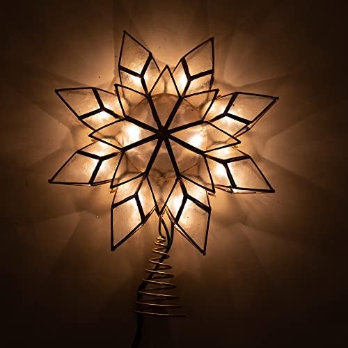 Kurt Adler UL 10L Capiz Clear Star Treetop - Image 2