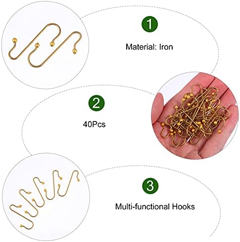 40pcs Hook up S Shaped Ornament Hangers Hook Christmas Hooks for Hanging S Shaped Decoration Hooks Mini Christmas Ornament Hangers Bauble Hooks String Lights Iron Ordinary - Image 6