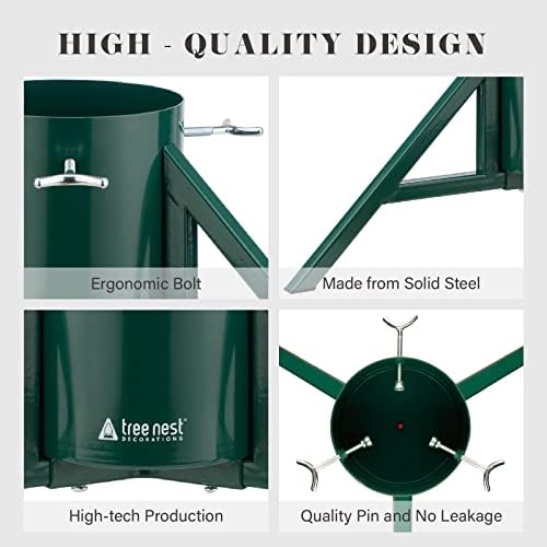 Tree Nest Christmas Tree Stand Base Tree Holder Modern Design for 8.5ft Real Trees Steel Stable for Xmas Tree Decoration Geometric (Medium, Green) - Image 4