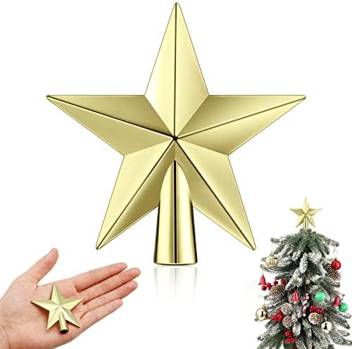 Hanaive Christmas Tree Topper Mini Star Small,Gold,2.36 Inch,Plated by Hanaive