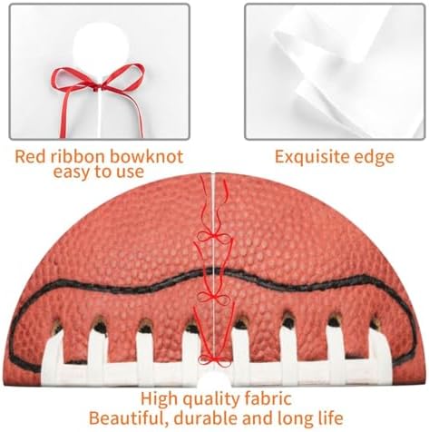 Football Christmas Tree Skirt 36 Inch Mat Funny Party Holiday Festive Decor Supplies for Home Occasion Ornament Decorations - Image 3