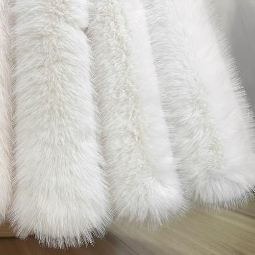 Huntsman High-Pile Faux Fur Christmas Tree Skirt with Hidden Slide Clasp Closure and Durable Microfiber Backing (Ivory, 72-Inch) - Image 5