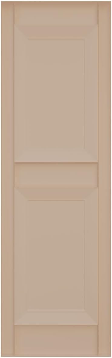 12"W x 39"H Lifetime Vinyl, Standard Two Equal Panels, Raised Panel Shutters, w/Installation Shutter-Lok's & Matching Screws (Per Pair), Wicker