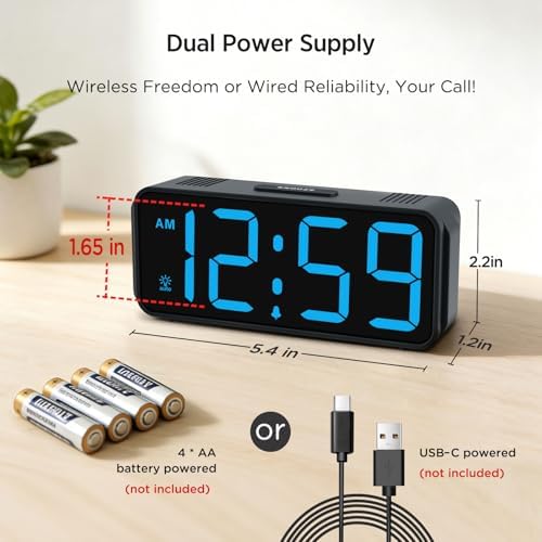 Peakeep Small Digital Alarm Clock Battery Operated for Bedrooms Travel - Image 3