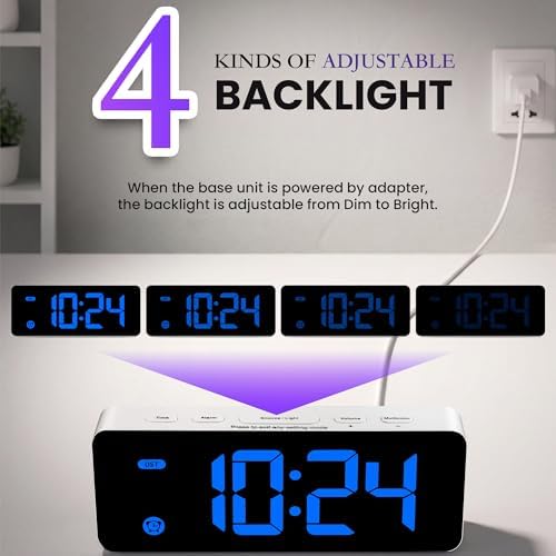 Small Digital Alarm Clock for Kids with Dimmable Backlight Volume Blue - Image 6