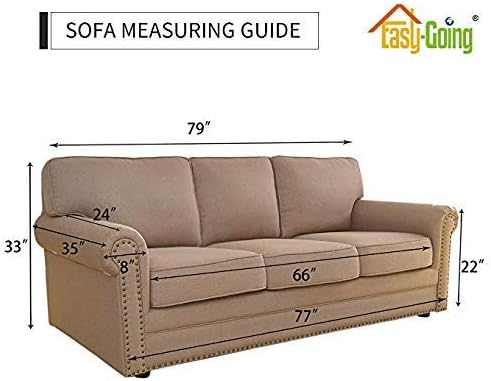 Easy-Going Reversible Couch Cover for 3 Cushion Couch Sofa Cover for Dogs Water Resistant Furniture Protector Cover with Foam Sticks Elastic Straps for Pet Cat (Sofa, Blue/Ivory)