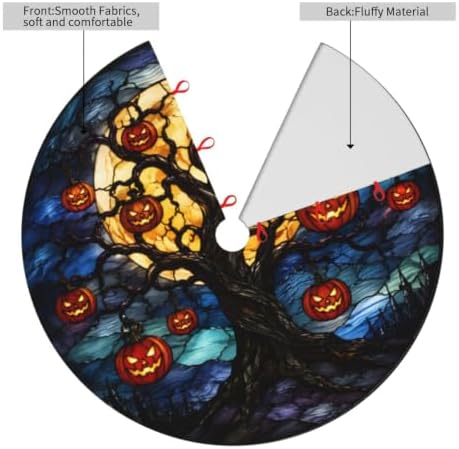 Halloween Pumpkin Tree Fall 30 36 48 Inch Christmas Tree Skirt Carpet Mat Funny Party Decor Supplies for Xmas Halloween Decorations Occasion - Image 3
