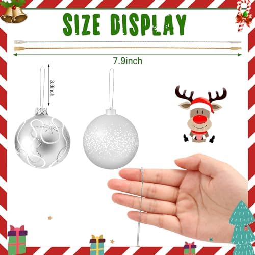 JUNEBRUSHS 600PCS Christmas Ornament Hooks, Ornament Hangers with Snap - Image 2