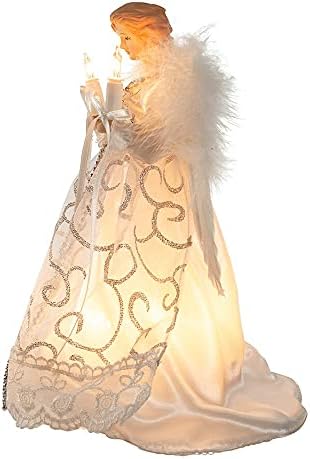 Kurt Adler UL 10-Light Angel Treetop, 8.5-Inch, White/Silver - Image 5