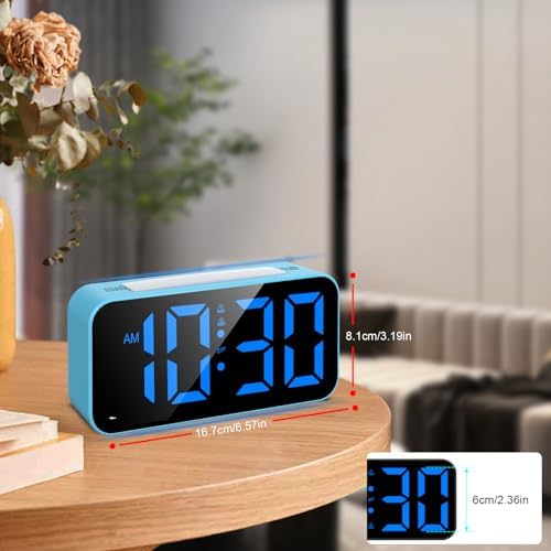 Topski Loud Alarm Clocks for Bedrooms Heavy Sleepers, Digital Clock with Night Light, Large Display, Dual Alarm, Snooze, Dimmable Bedside Alarm Clock for Kids Teens Boys Girls - Image 6