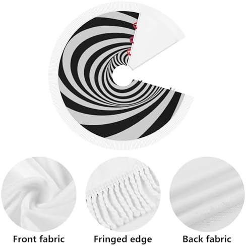 Christmas Tree Skirt 36" Inch Spiral Xmas Tree Skirt Mat with White Tassel for Party Holiday, Tree Skirt Christmas Decorations - Image 6
