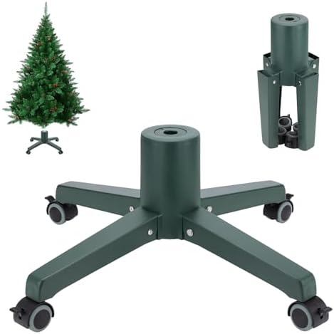 Rolling Christmas Tree Stand Base with Wheels Fits 7.5 Ft Artificial Tree by Hammrit