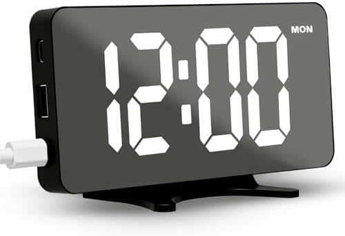 Digital Alarm Clock for Bedroom Dimmable Dual Desk Clock for Heavy Sleepers | Easy Setup, Large Number, 5 Alarm Modes by Unknown