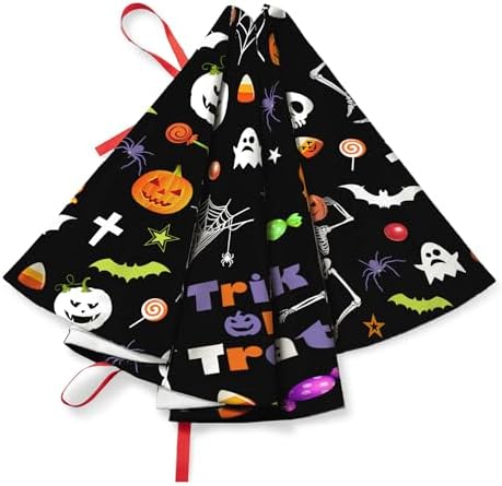 Festival Tree Skirt Ghost Pumpkin Skull Tree Mat for Holiday Xmas Festive Party Yard Decoration Ornaments 36 in - Image 5