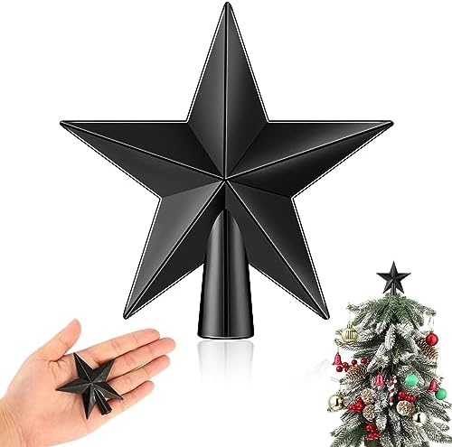 Hanaive Christmas Tree Topper Mini Star Small, Black, 2.36 Inch, Plated by Hanaive