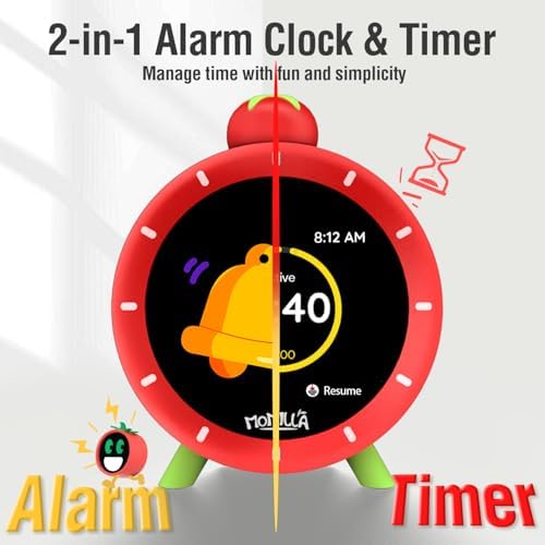 MOMILLA Kids Alarm Clock, Color Display 4 Alarms, Visual Timer for Bedrooms - Image 2
