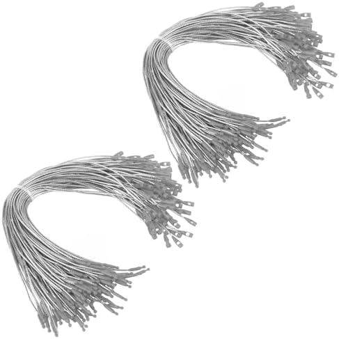 Christmas Hooks for Ornaments, 200 PCS Silver Christmas Ornament String Ribbon Hangers with Snap Hanging Ropes Hooks Cords Locking Xmas Holiday Tree Decorations Toddler Proof Adjustable Pendant by OZOSHINE